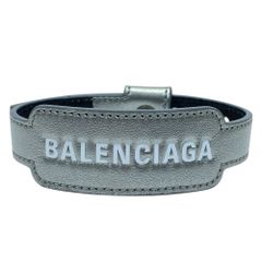 BALENCIAGA グレー レザーブレスレット BALENCIAGA レザーベルト ブレスレット 最終値下げ - メルカリ