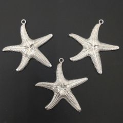 チャーム ヒトデ 海星 大 銀 シルバー 1個 63mm ビーズクラブ