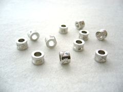 ビーズクラブ ロンデル メタルビーズ 円柱 クリスタルカット 銀 7mm 50個 ブレスレット ネックレス 金具 金属ビーズ