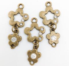 チャーム 星２連 10個セット 39mm 金古美 ビーズクラブ