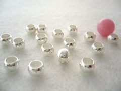 ビーズクラブ ロンデル メタルビーズ 円筒 リング 模様 白銀 6mm 50個 ブレスレット ネックレス 金具 金属ビーズ パーツ