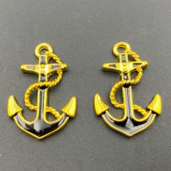 チャーム 錨いかりアンカー 金 10個 24mm ビーズクラブ