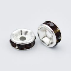 ビーズクラブ ロンデル メタルビーズ 銀 平型 紫 45個 6mm ブレスレット ネックレス 金具 金属ビーズ パーツ