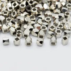 ビーズクラブ ロンデル メタルビーズ 四角 多面 小 銀 50個 3mm ブレスレット ネックレス 金具 金属ビーズ パーツ