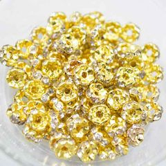 ビーズクラブ ロンデル メタルビーズ スペーサー 金 波型 45個 5mm メタルビーズ ブレスレット 金具 金属ビーズ パーツ