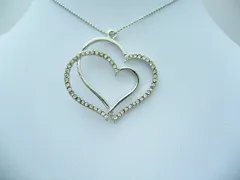 チャーム ハート 二重 5個セット 40mm ビーズクラブ