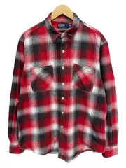 POLORALPH LAUREN (ポロラルフローレン) 長袖チェックシャツ ネル 90S 00S 古着 ビンテージ XL レッド系 メンズ/045