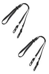 帽子ホルダー シンプル 簡単 固定 飛ばない 強風 あご紐 ストラップ 帽子止め ハットクリップ 帽子クリップ ループ 2個セット 黒 フック式 ハットキーパー