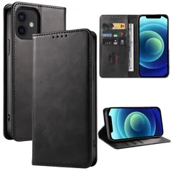 12/12 12/12 iPhone (ディープブラック EUMADOVE 6.1インチ対応 上質 人気 スタンド機能 カード収納 マグネット式 Pro) 手触りが良い 全面保護 着脱しやすい 軽量 耐摩擦 耐衝撃 レザー 携帯カバー 手帳型 ケース Pro