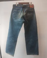 ■ 90s ■ EVISU エヴィス 水牛 革パッチ ■ Evisu No.1 カモメ ペイント デニムパンツ 赤耳 シンチバック付き ボタンフライ Gパン ■ MMM1010のサムネイル