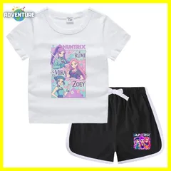KPOPガールズ! デーモン・ハンターズ半袖Tシャツ短パン上下セットアップ 紫パープル黒ブラック白ピンク トップス 夏パジャマ90 100 110 120 130 140 150子供服キッズ服ゆめかわ女の子 demon hunters 韓国 FR kpt50