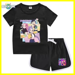 KPOPガールズ! デーモン・ハンターズ半袖Tシャツ短パン上下セットアップ 紫パープル黒ブラック白ピンク トップス 夏パジャマ90 100 110 120 130 140 150子供服キッズ服ゆめかわ女の子 demon hunters 韓国 FR kpt59