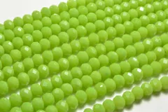 ビーズクラブ ガラスビーズ ボタンカット No.59 6mm ライトグリーン 連売り ビーズパーツ ネックレス ブレスレット