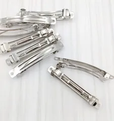 ヘアクリップ バレッタ 80mm 10個 ヘア金具 髪留め シルバー ビーズクラブ
