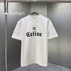 CELINE ホワイト ロゴ Tシャツ - メルカリ
