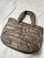 【224301】ROOTOTE ルートート  トートバッグ　ダウン素材　手持ち　ロゴ刺繍 グレージュ系