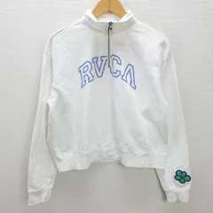 K■ルーカ/RVCA ショート丈 ハーフジップスウェットシャツ トレーナー【XS】白/LADIES■24【中古】