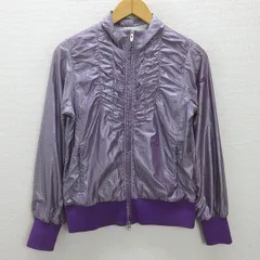 d■アディダステーラーメイド/adidas ゴルフジャケット JKT/チェック柄【M】紫/LADIES/8【中古】