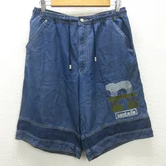 d■日本製■サンタフェ/SANTA シャンブレーハーフパンツ【L程度】水色/MENS/28【中古】■のサムネイル