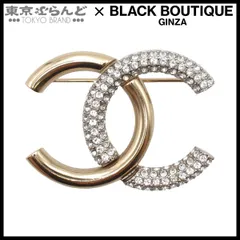 シャネル CHANEL ブローチ ゴールド シルバー メタル ココマーク ラインストーン コスチュームジュエリー B20S レディース 101865430
