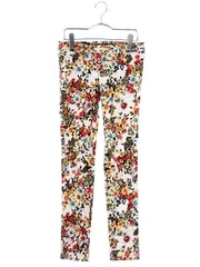 アーバンリサーチ URBAN RESEARCH パンツ スキニー 花柄 S オレンジ ベージュ /ew