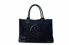 【224821】TORY BURCH トリーバーチ  ナイロン×エナメル トートバッグ ブラック