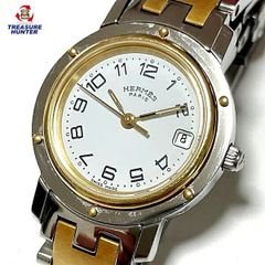 電池切れ】エルメス クリッパー CL4.220 コンビ デイト レディース