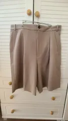 ZARA ベージュ色 ワイド ハーフパンツ