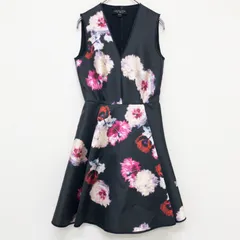 GIAMBATTISTAVALLI ジャンバティスタヴァリ ノースリーブワンピース ドレス 花柄 シルク ポリエステル ブラック イタリア製 レディース 38 a00809のサムネイル