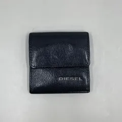 極美品　DIESEL ディーゼル　小銭入れ　コインケース　ロゴ　シルバー金具　レザー　本革　黒　ブラック