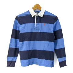 ポロバイラルフローレン ポロシャツ トップス 長袖 ボーダー ラガーシャツ キッズ 男の子用 150サイズ 青/紺 Polo by Ralph Lauren 【中古】のサムネイル