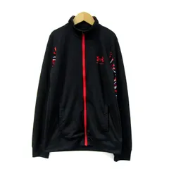 アンダーアーマー ジャージ ジャケット アウター スポーツウエア キッズ 男の子用 YLGサイズ 黒×赤×グレー UNDER ARMOUR 【中古】