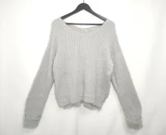 【224735】NICE CLAUP ナイスクラップ  長袖ニット　セーター　プルオーバー　ストレッチ　ナイロン・アクリル混　タグ付き　F  ・ グレー