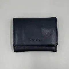 極美品　GUESS ゲス　三つ折り財布　ミニ　コンパクト　型押し　レザー　本革　黒　ブラック　y2kのサムネイル