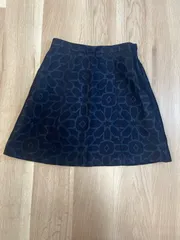 【226082】MAX&CO. マックス&コー  BOUTIQUE ミニスカート　フレア　花柄　ポリエステル　クリーニング済　36  ・ ネイビー