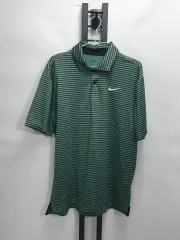 ナイキ ゴルフ 半袖 カラーTシャツ ドライフィット ツアー グリーン ストライプ m