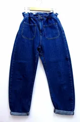 【224465】ZARA ザラ  ギャザー デニムパンツ ジーンズ レディース  ・EUR：34 ブルー