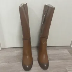 【227219】ZARA ザラ  未使用　タグ付き　本革　ロングブーツ  ・ ブラウン