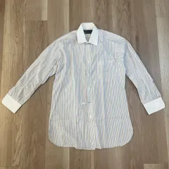 【226957】dunhill ダンヒル  長袖シャツ　ワイシャツ　コットン100％　ストライプ　カスタムメイド　クリーニング済 メンズ  ・ マルチカラー