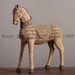 オブジェ 馬 ナチュラル ラタン製 おしゃれ かわいい インテリア 置物 オーナメント 雑貨 ディスプレイ アート 装飾 動物 アニマル 和モダン 東洋的 アジアン テイストのサムネイル