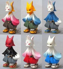 デフォルメ三等身 狐武者 フィギュア狐獣人 ‪‪✕‬ 甲冑 全3種セット‬