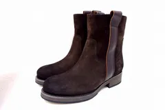 【230237】FABIO RUSCONI ファビオルスコーニ  スエード×レザー ショートブーツ ミドル・ハーフ丈　24ｃｍ相当  38 ブラウン