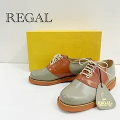 REGAL リーガル サドルオックスフォード レースアップブーツ サドルシューズ 2051 22cm グレー ブラウン レザー