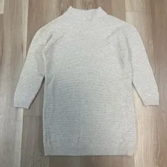 【228880】POUR Tres Femme  プールトレファム　長袖ニット　セーター　　ストレッチ　ウール・フォックスファー混　L  ・ ベージュ