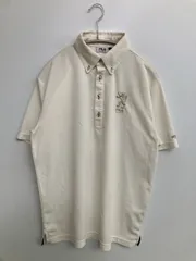 FILA GOLF フィラゴルフ ポロシャツ L アイボリー 無地 ワンポイント ブランドロゴ 刺繍 半袖