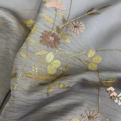 付下げ 竹屋町刺繍 金彩 上品な加工 裄66 一つ紋 正絹 着物 MK-7020