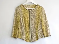 【230443】イタリヤ 伊太利屋  レオパード総柄　ワンポイント刺繍　レーヨンニット　ジップアップ カーディガン  ・11 336115-EOH