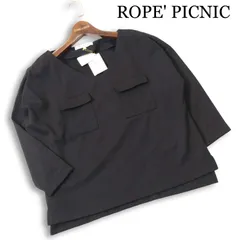 【新品 未使用】 ROPE' PICNIC ロペピクニック 春夏★ 7分袖 プルオーバー カットソー Sz.38 レディース 黒