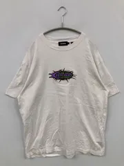XLARGE エクストララージ Tシャツ/カットソー L ホワイト 前面プリント ミドル丈 半袖 クルーネック(丸首)