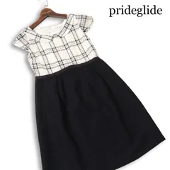 prideglide プライドグライド 春夏★ 半袖 切替 チェック柄 ひざ丈 ワンピース 日本製 Sz.36 レディースのサムネイル